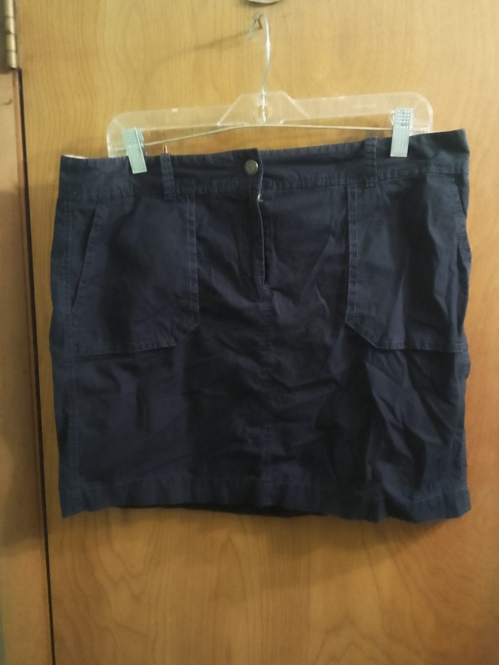 LOFT Petites Navy Skirt with Contrast Waistband Y2K Cargo Mini Skirt